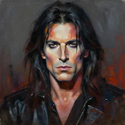 an epic and abstract portrait of ronnie james dio, hellscape, oil painting, concept art, artstation, extremely detailed!!!