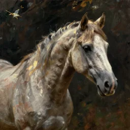 a painting of a horse by Georges Ribemont-Dessaignes