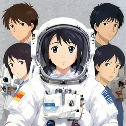 hikari shimoda, takamishi murakami, james jean, makoto shinkai, akihiko yoshida, textured, stippled lighting, portrait of a young female astronaut going insane floating in a nebula, long flowing hair, lomography, colorful, dramatic angle and perspective, dynamic pose, dramatic lighting
