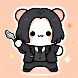 john wick, kawaii artstyle, cute artwork, john wick fighting