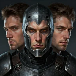 the doomslayer as a scifi knight, closeup portrait art by donato giancola and greg rutkowski, realistic face, digital art, trending on artstation, symmetry!!