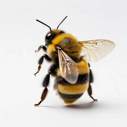 crystal bumblebee, studio photography, full body, isolated on a pure white background, centered, entire subject in frame, sharp focus, soft studio lighting