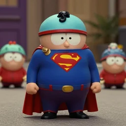 superman in southpark. movie still.