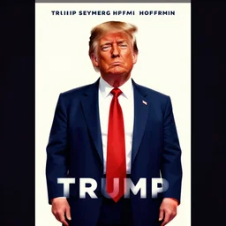trump, philip seymour hoffman is united states president donald trump, minimalist movie poster, theatrical poster, vibrant fan art, digital art, trending on artstation
