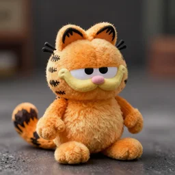 stuffed animal Garfield kid toy macro photography tilt shift