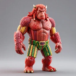 realistic full size hellboy with a body made of twizzlers, render, fantasy art, unreal engine, 8 k
