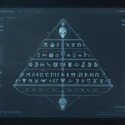 alien glyphs hierarchical outline diagram by jayden hansen, well designed futuristic software user interface for movie, great composition and information design, concept art, cinematic, trending on artstation, 4 k