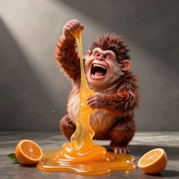 an oompa loompa as he is being liquified into orange goo, excruciating pain