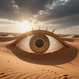 landscape photo of a desert in the shaped like an eye