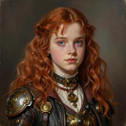 portrait painting of a dieselpunk hermione granger, sharp focus, award - winning, trending on artstation, masterpiece, highly detailed, intricate. art by josan gonzales and moebius and deathburger