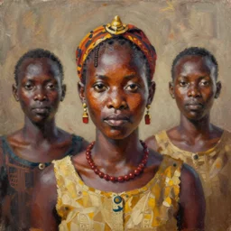 portrait of a bantu woman ( 3 5 ) from tanzania, an oil painting by ross tran and thomas kincade
