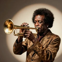 miles davis playing a gremlin like a trumpet