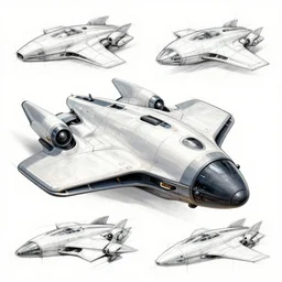 smooth design spaceship sketches, hard surface