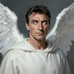 Portrait of Sean Connery, white glowing eyes, black hair, cloak, ethereal wings, male, fantasy, extremely detailed, digital painting, artstation, concept art, smooth, sharp focus, illustration, stunning lighting, art by artgerm and greg rutkowski and alphonse mucha and simon stalenhag, realistic character concept, high fantasy, light atmosphere, golden ratio, cinematic lighting, hyperdetailed, high resolution, insanely detailed and intricate, artstation, Marc Simonetti, Greg Rutkowski, 8k