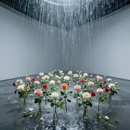 I'll bring you flowers in the pouring rain, multimedia installation, ethereal, by Ryoji Ikeda, Teiji Furuhashi
