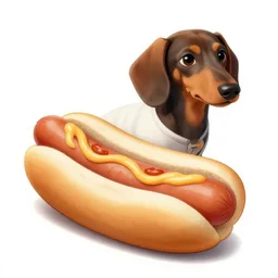 a dachshund instead of sausage in a hot dog