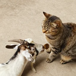 a cat mixed with a goat