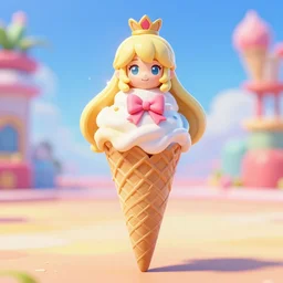 ice cream princess jrpg 3D render 4k resolution