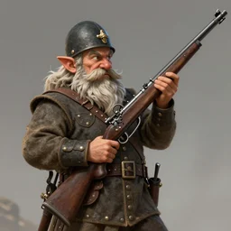 A High fantasy WW1 dwarve soldier holding a enchanted rifle trending on artstation deviantart Pinterest detailed High Resolution HD 8k
