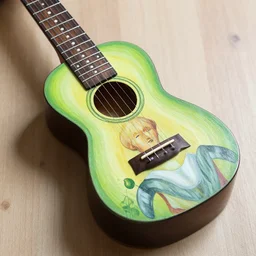 avocado ukulele painted by michelangelo