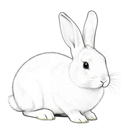 black - and - white line art illustration of a rabbit deep in a tangled forest, smoking a cigarette, with smoke rising, whimsical masterpiece