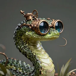 a profile picture of a viper with steampunk googles, by ROSS tran, 4k