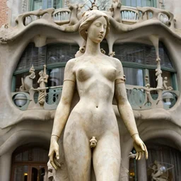 sculpture of a female android by Antoni Gaudi