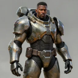 an portrait man african american in the assault powered armor, style game square enix life, trending on artstation, painted by greg rutkowski, render naughty dog, octane render, detailed