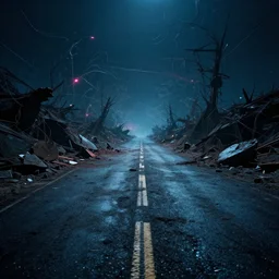 destruction leads to a very rough road but it also breeds creation, cyberwave, neon, cinematic,