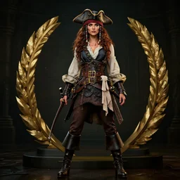 full body pose, professional photograph of a beautiful pirate woman, dim volumetric lighting, 8 k, octane beautifully detailed render, extremely hyper detailed, intricate, epic composition, cinematic lighting, masterpiece, trending on artstation, very very detailed, stunning, hdr, smooth, sharp focus, high resolution, award, winning photo, dslr, 5 0 mm