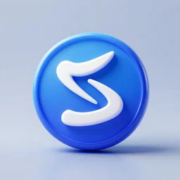 stable diffusion 3d logo, blue color tones