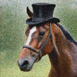 a horse in a top hat, photo realistic, hyper detailed, mega detailed