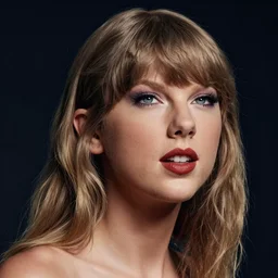 a front - faced clear close - up studio portrait of taylor swift looking to the right, dramatic cinematic lighting, trending on artstation, fine details, 8 k, highly detailed, beautifully composed