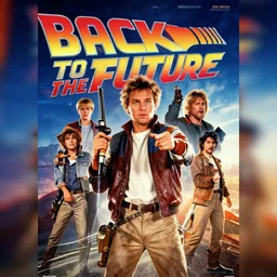 vintage movie poster of back to the future, jules bastien - lepage, daniel gerhartz, karol bak, james jean, tom bagshaw, rococo, sharp focus, trending on artstation, cinematic lighting, hyper realism, 8 k