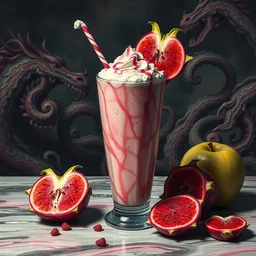 dragonfruit apple milkshake by _ beeple, artgerm, _ aaron _ horkey _ amanda _ sage _ bauhaus, salvador dali, _ bernie _ wrightson _ bruce pennington _ frank _ stella _ anne _ stokes _ alena _ aenami _ angus _ mckie, alex grey, akira toriyama, arthur adams, hp lovecraft, andre masson, brian despain. abstract, artstation, design 4 k, native, hd,