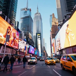 Fallout New York Times Square Concept Art, vibrant colors, 8k photorealistic, HD, high details, trending on artstation