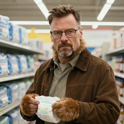 portrait of walter white furry art buying diapers in walmart, realistic art, furaffinity, comission, art by miles - df, iskra style, cinematic, ambient occlusion