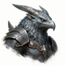 Epic Aarakocra Grey Eagle Warlord, head and shoulder portrait, dnd commission, rpg artwork,4K, 8K, very detailed, trending on artstation