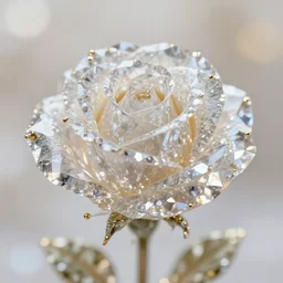 crystal rose, highly detailed, elegant, 4 k, close - up, bokeh, realistic,
