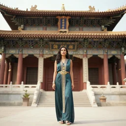 woman outside the temple in atlantis