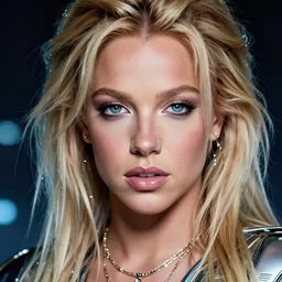 super macro of britney spears. fantasy cyberpunk style. highly detailed 8 k. intricate. nikon d 8 5 0 3 0 0 mm. award winning photography.