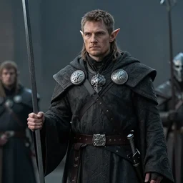 cinematic shot of a warhammer elf henry cavill with elf ears dressed as a loremaster of hoeth in [ warhammer ] fantasy movie