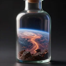 a octane render of a a distant universe contained inside a bottle, close - up studio photo, studio lighting, path traced, highly detailed, high quality, hyperrealistic, concept art, digital art, trending on artstation, cinematic, high coherence, epic scene, 8 k hdr, high contrast,