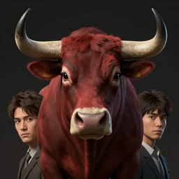 a portrait of bull illustrated by miyazaki by karol bak, james jean, tom bagshaw, rococo, sharp focus, trending on artstation, cinematic lighting, hyper realism, octane render, 8 k, hyper detailed, vivid, ultra detailed, highly detailed