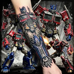 decepticon and autobots battle, leg sleeve tattoo!!!!!!!!!, transformers, skywrap, soundwave, star scream, blitzwing, sunstreaker, sideswipe, intricate, cybertron, cyber punk, lazer blast, sharp, high detailed, high contrast, 1 st winner, trending, polkadot!!! grunge!!!