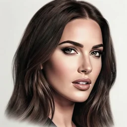hyper realism tattoo design of megan fox face professional double exposure art with beautiful mountain scenery, in the style of matteo pasqualin, amazing detail, sharp, faded