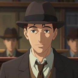 J.D. Salinger as Holden Caulfield wearing that hat, ambient lighting, 4k, anime key visual, lois van baarle, ilya kuvshinov, rossdraws, artstation