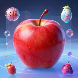 🍎🐛, 🧠 digital art surrealism, retrofuturistic, ceptual art, artstation