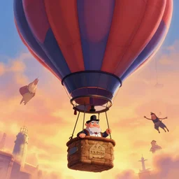 the notorious b. i. g. as a hot air balloon, animation pixar style, shaded lighting poster by magali villeneuve, artgerm, jeremy lipkin and michael garmash, rob rey and kentaro miura style, trending on art station