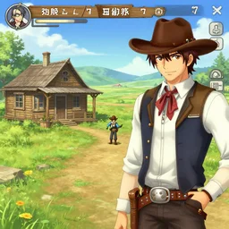 jrpg gameplay of dating sim set in 1 8 3 7 old west